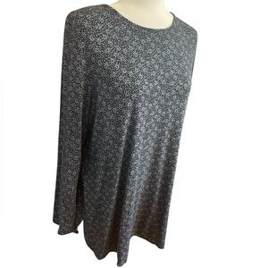 J Jill Wearever Collection Floral Tunic Top - Sz L